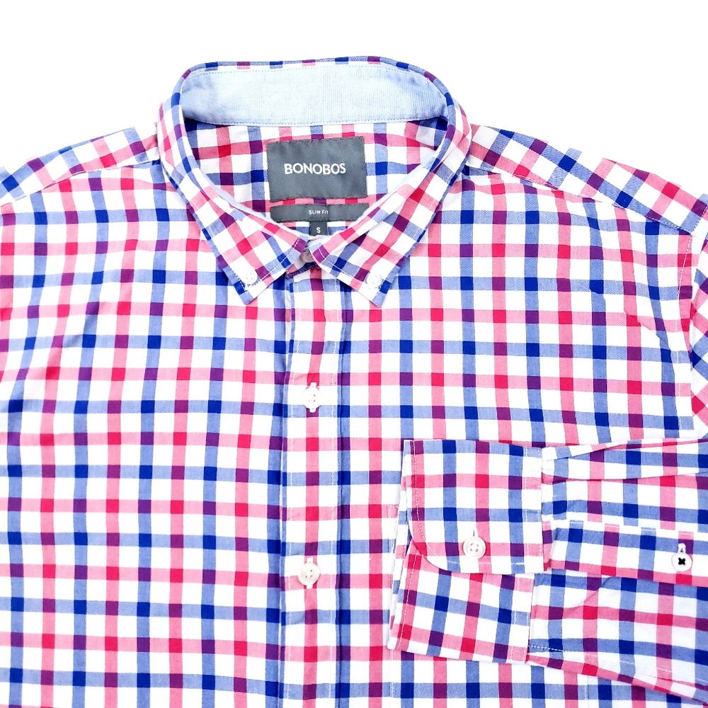 Bonobos Slim Fit Gingham Oxford Button Front Shirt